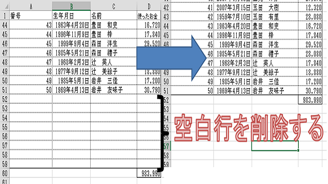 エクセルの表の空白行を自動で削除するvba ワンクリックで削除する方法 セミリタイヤ目指す窓際族サラリーマンのブログ